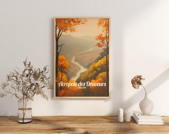 Poster Acropole des Draveurs stampa Charlevoix Quebec Poster di viaggio Autunno Montagna Stampa artistica Decorazione della parete Haute Gorges de la Malbaie Regali