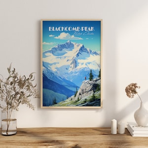 Print Blackcomb Peak Poster Whistler British Columbia Poster Wintersport Mount British Columbia Wanddeko Whistler Mountain Kunstdruck