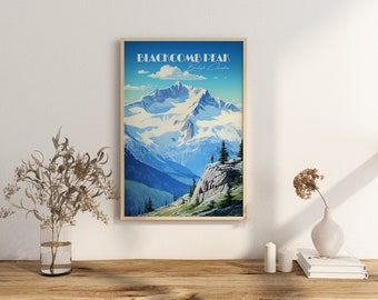 Print Blackcomb Peak Poster Whistler British Columbia Poster Wintersport Mount British Columbia Wanddeko Whistler Mountain Kunstdruck