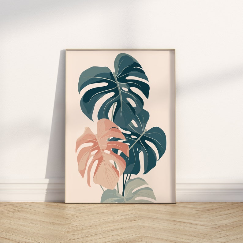 Monstera Wall Art Botanical Print Monstera Digital Download Etsy