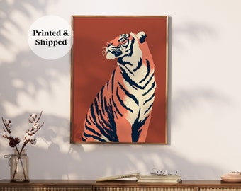 Tiger Print, Tiger Wall Art, Jungle Animal Prints Poster, Tiger Lover Wall Decor, Bedroom Apartment Dorm Wall Art, Printed & Shipped