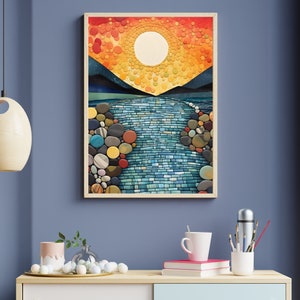Abstract Sunset Print | Mountain Art | Nature Wall Art | Mountain Poster | Sunset Print | Home Decor | Office Decor