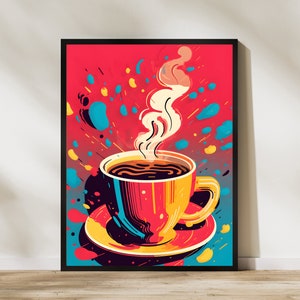 Coffee Art Print | Coffee Wall Art | Retro Coffee Wall Art | Coffee Art Print | Retro Pop Art | Pop Art Print | Kitchen Wall Art