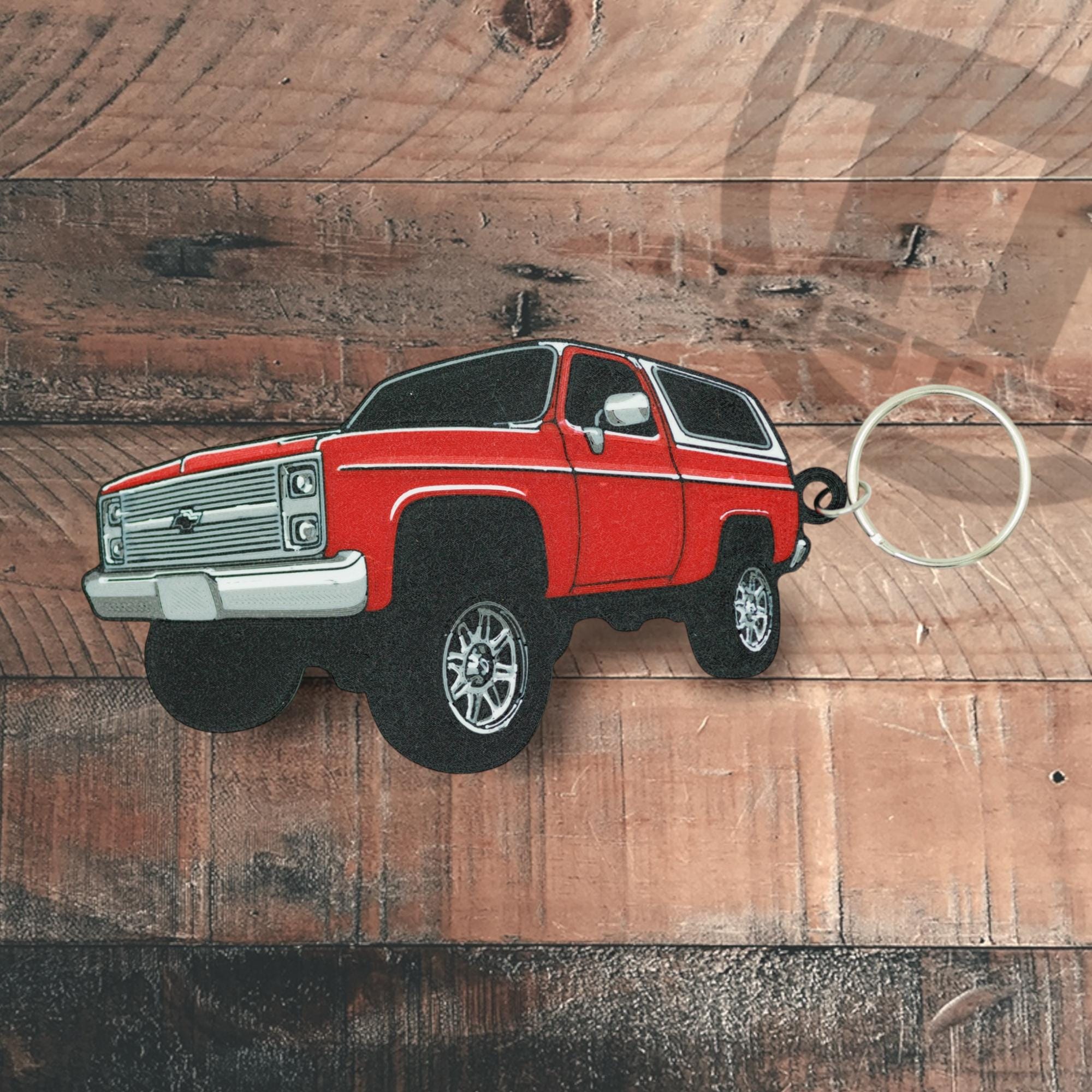 Chevy Lifted Squarebody K5 Blazer Keychain, image size:2000x2000