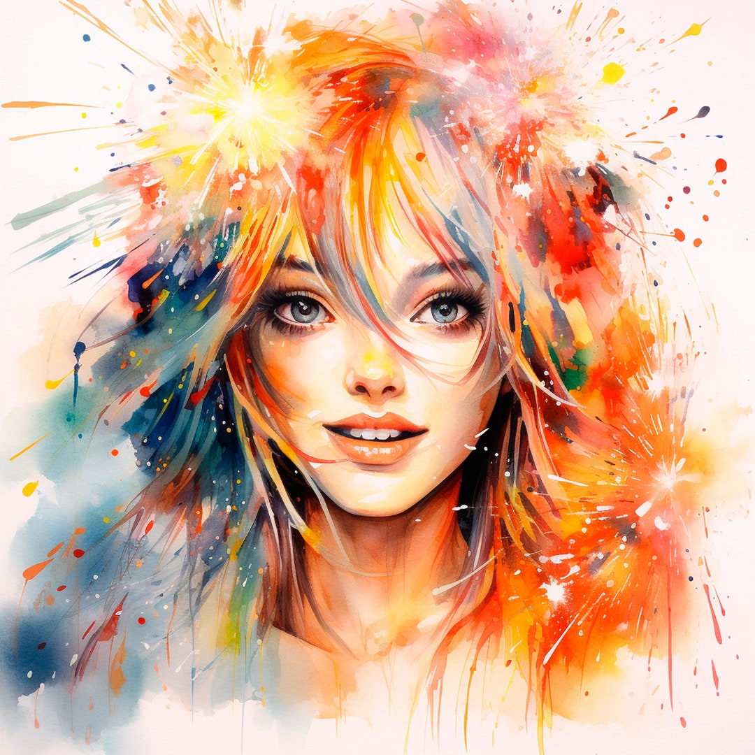 Watercolor Digital Clip Art Wall Posters Abstraction Etsy