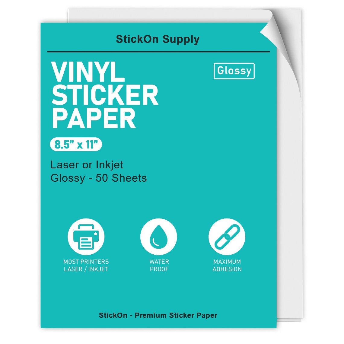 Vinilo imprimible prémium para impresora de inyección de tinta, 20, papel  adhesivo mate, impermeable, 8.5 x 11 pulgadas, etiquetas blancas