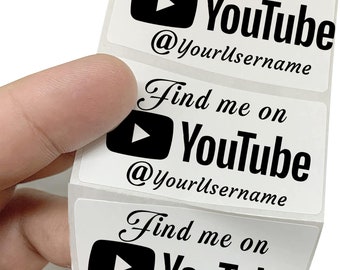 Custom Youtube User Name Stickers - 5 - 1000 Pack Laptop Wall Handle Locker Board Waterbottle Sticker follower advertisement.