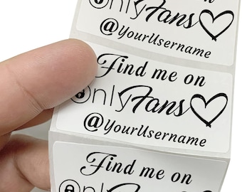 Custom OnlyFans User Name Stickers - 5 - 1000 Pack Laptop Wall Handle Locker Board Waterbottle Sticker follower advertisement.