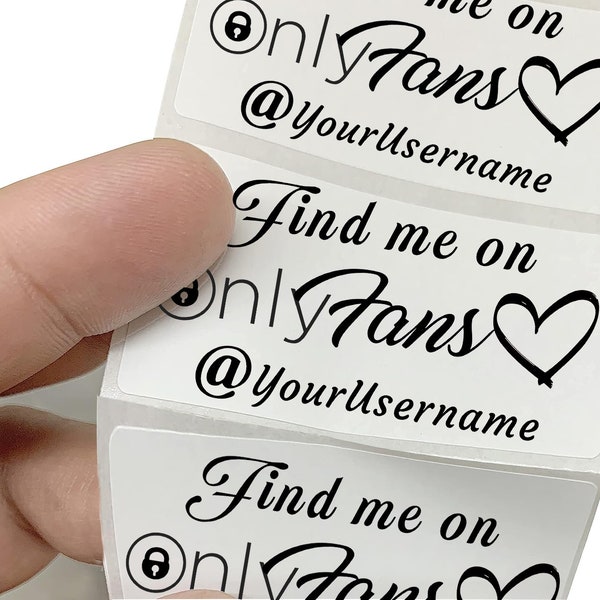 Custom OnlyFans User Name Stickers - 5 - 1000 Pack Laptop Wall Handle Locker Board Waterbottle Sticker follower advertisement.