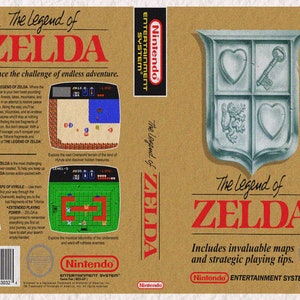 Legend of Zelda Retro Nintendo NES Video Game Box Art Reproduction Print - Zelda