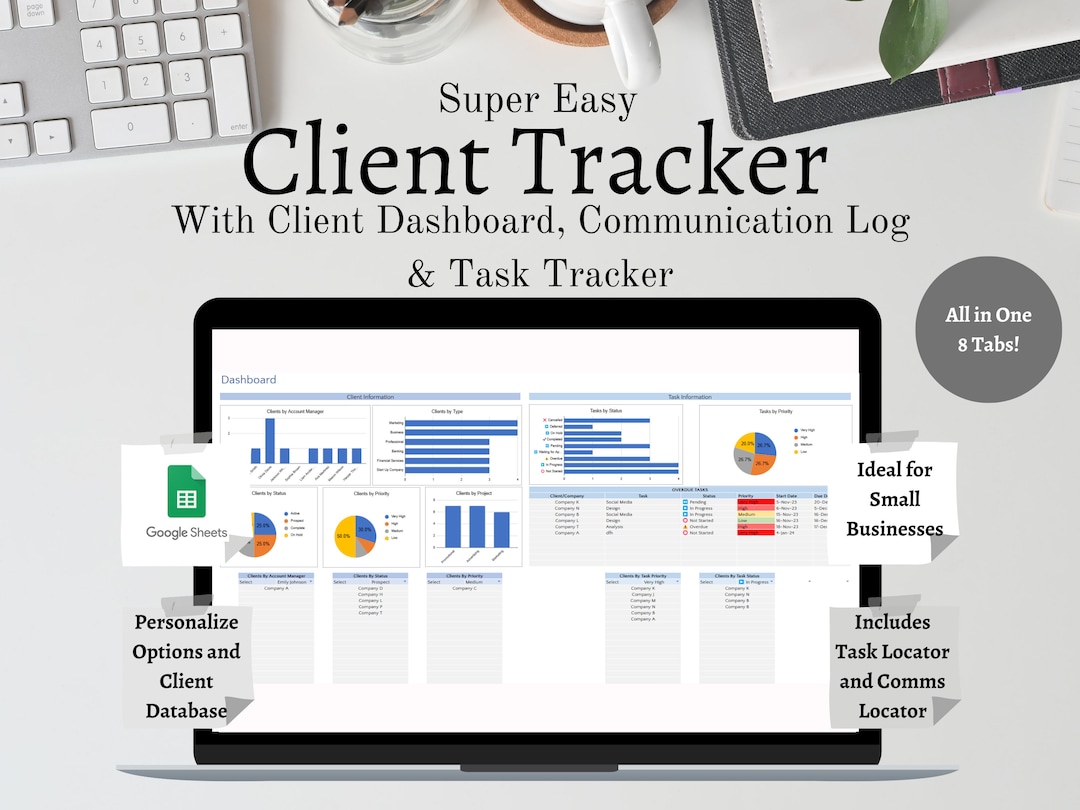 Client Tracker Management Tool With Client Dashboard, Communication Log & Task Tracker. Google