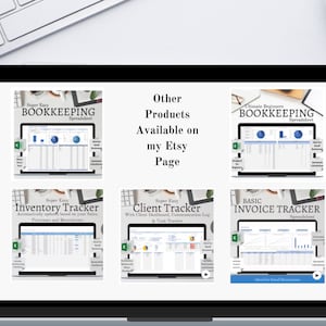 Other products available - Bookkeeping template spreadsheet. Inventory Tracker with Manufacturing calculator. Client Tracker with Client dashboard, communication log and task tracker, Basic invoice tracker.