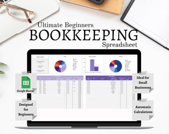 Bookkeeping Template for Small Business Beginners. Google Sheets Bookkeeping Spreadsheet + Accounting Tracker. Income + Expense Tracker Log