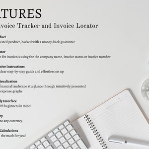 Features. Quality Product, tested product with money-back guarantee. Easily search for invoice/s using the company name, invoice status or invoice number. Instructions. Graphs. Any Currency. User Friendly. Automatic Calculations.