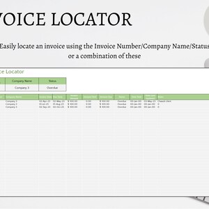 Invoice Locator. Easily locate an invoice using the invoice number, company name, status or a combination of these