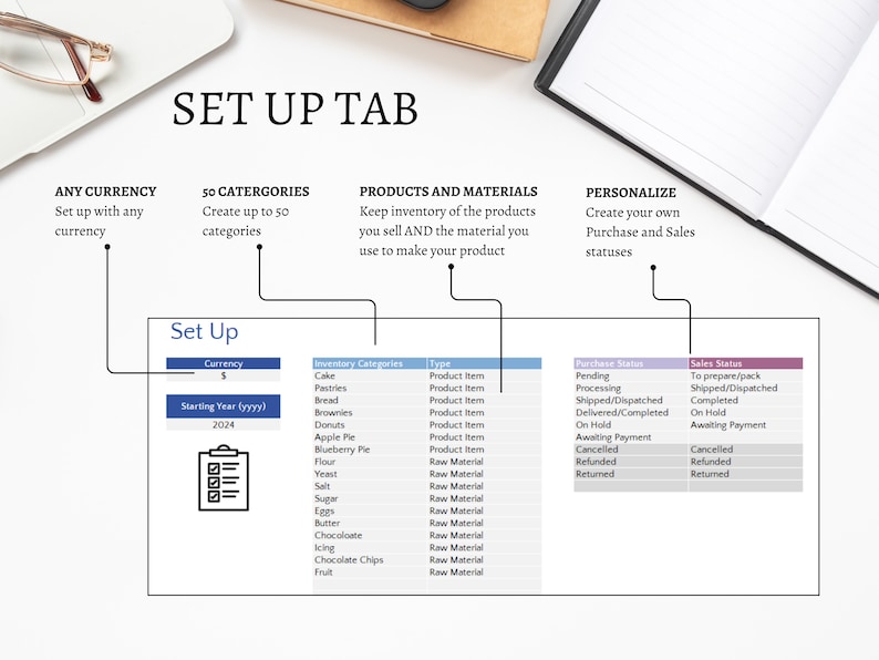 Tab Layout Database Inventory Inventory Tracker Spreadsheet: Small Business Excel Template - Etsy