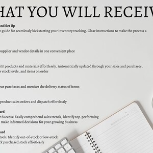 Instructions, set up. Supplier details. Inventory tab automatically updates from sales and purchases. Purchases & Sales. Sales dashboard. Stock dashboard. inventory tracker. Stock inventory. Sales tracker. Bookkeeping template. order tracker. stock