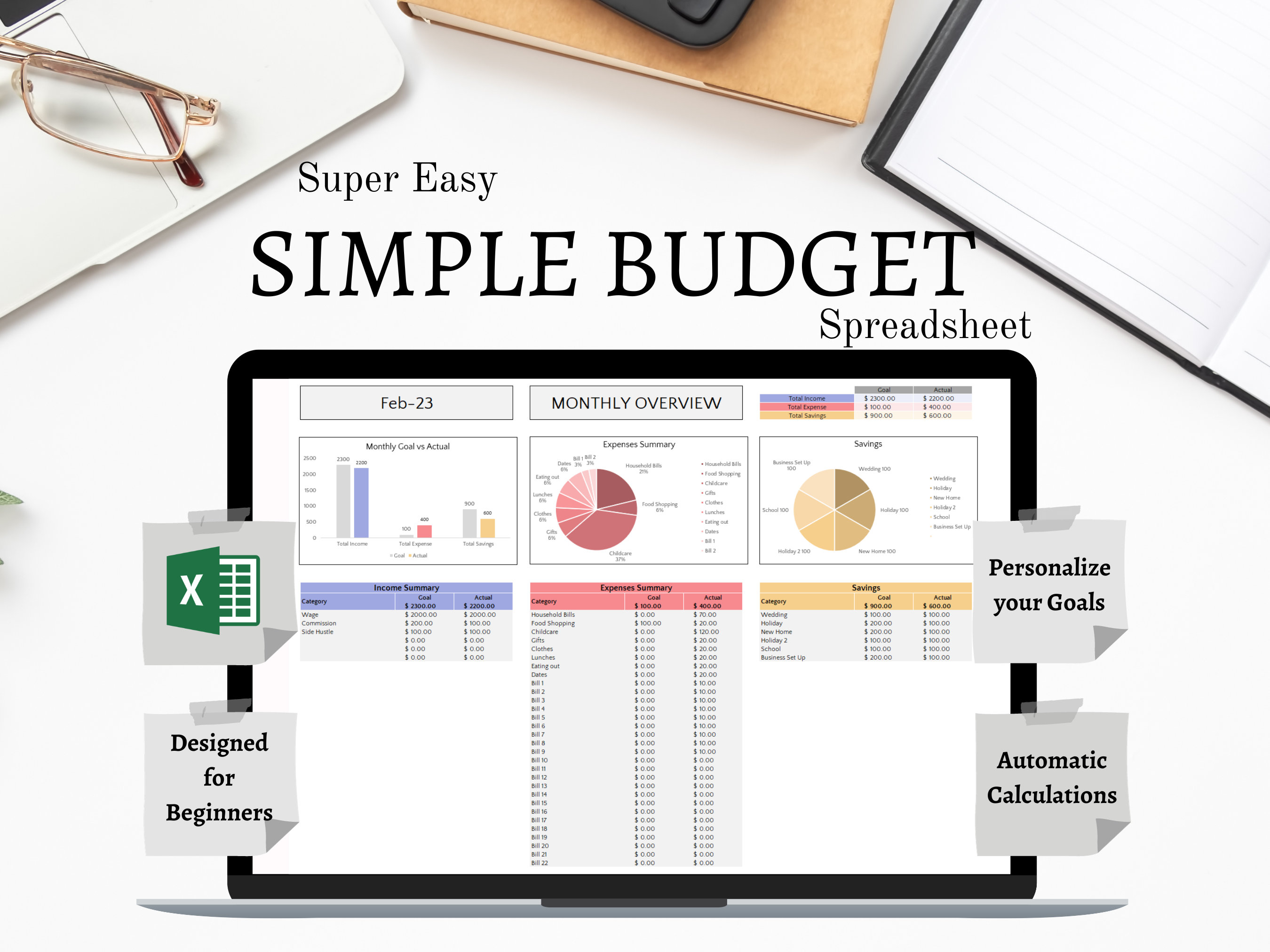Easy Budget Tool Easy Budget Template Spreadsheet Monthly. Annual Budget Planner ...