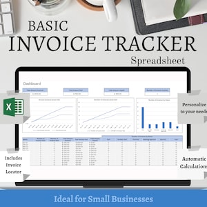 Basic Invoice Tracker Excel Spreadsheet Template. Small Business Client Invoice Tracker. Microsoft Excel. Payment Tracker. Invoice Locator.
