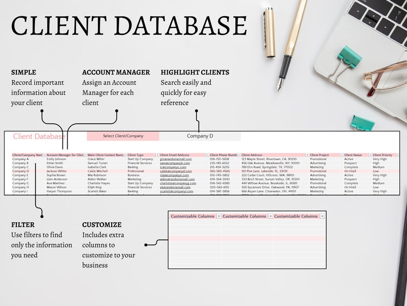 Client Tracker: CRM & Task Management Tool for Excel - Etsy