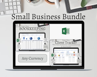 Bookkeeping & Client Tracker Management Tool Template for Small Business Microsoft Excel. Client Dashboard, Communication Log + Task Tracker