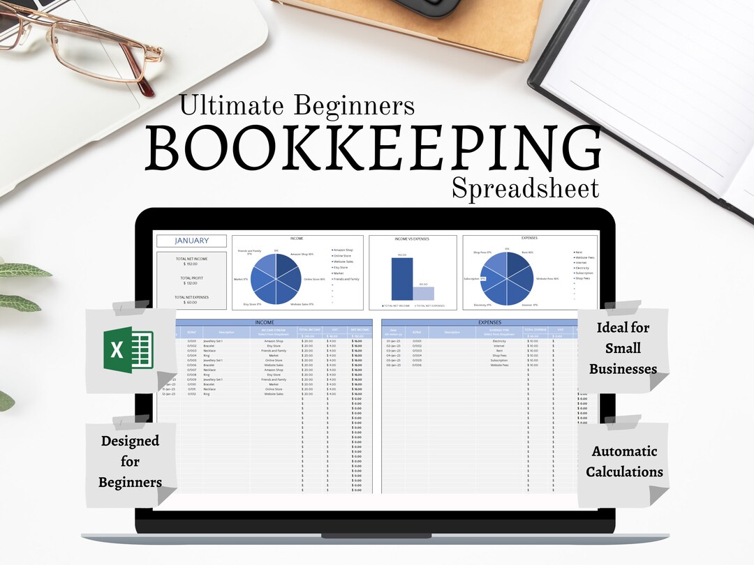 Small Business Bookkeeping Template: Excel Accounting Tracker - Etsy