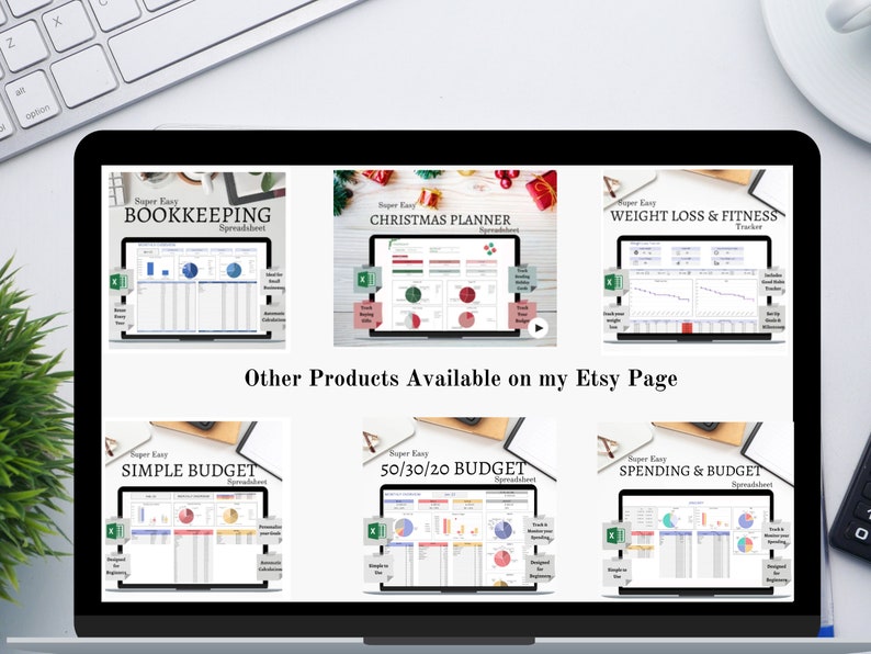 Bookkeeping Template. Bookkeeping spreadsheet. Invoice tracker. Budget template. Budget spreadsheet. Weight loss and fitness tracker. Christmas budget planner. Habit tracker. Spending and budget tracker. 50 30 20 BUDGET. Bookkeeping spreadsheet