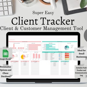 Client Tracker & Management for Small Business. CRM + Task Tracker. Communication Log. Google Sheets Client, Customer and Lead Management.