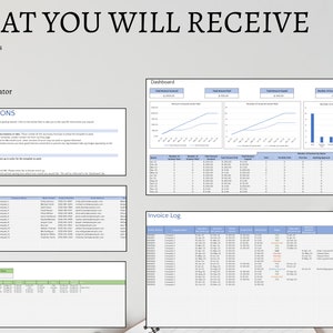 What you will receive. Instructions. Set up tab. dashboard. Invoice log. Invoice locator.