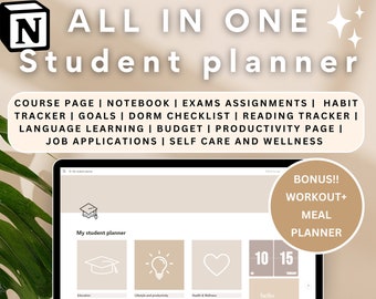 notion template | student planner | notion dashboard | academic planner | notion student | college planner | notion planner | school planner