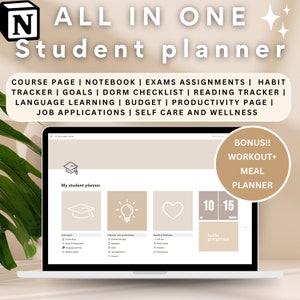 notion template | student planner | notion dashboard | academic planner | notion student | college planner | notion planner | school planner