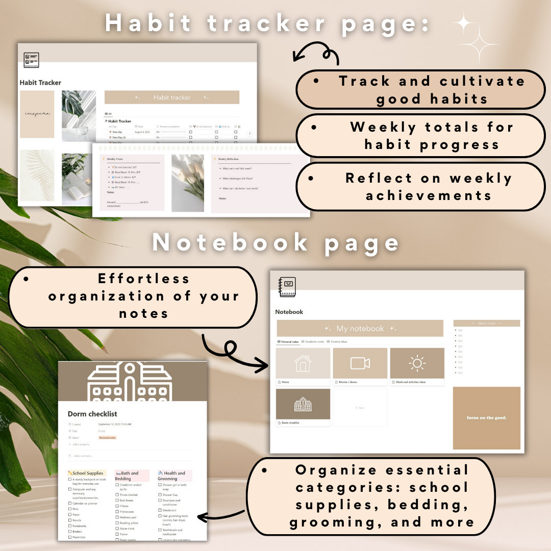 Notion Template Student Planner Notion Dashboard - Etsy