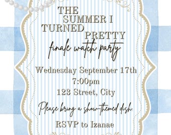 Festa finale di "The Summer I Turned Pretty", invito digitale, modificabile con Canva