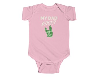 Infant My Dad Rocks Bodysuit Girls Boys Gender Neutral