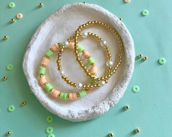 Melon Clay bead bracelet
