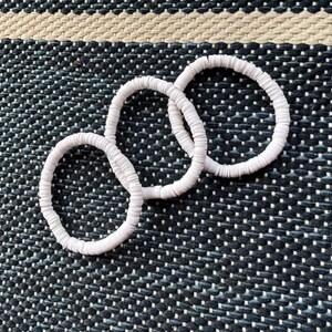 White Clay Bead Bracelets