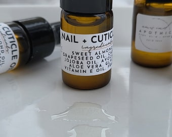 Nail + Cuticle Oil - Self Care Gift for Her - Healthy Growth - Homemade Natural Ingredients - Spa Day Box - Manicure Pedicure Shine