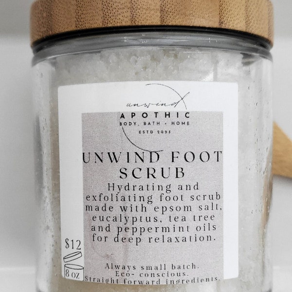 Hydrating Foot Scrub - Aromatherapy Exfoliator - Muscle Soothing Smoothing Body Products  - Calming - Refills - Sustainable Natural Skincare