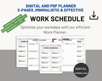 2023 - 2024 Work Planner Printable | Work Schedule| Office Organizer | Office Task Tracker | Office Prints | Project Checklist| To-Do List