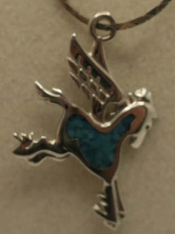 Vintage Southwest Unicorn Turquoise Chip Necklace