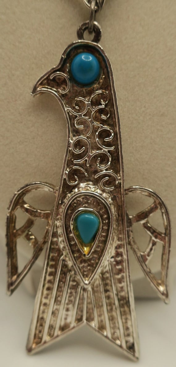 Silver Tone Southwestern Thunderbird Necklace
