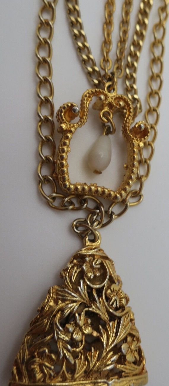 Vintage Goldette Triple Strand Necklace