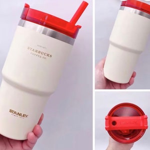 20oz Christmas Red Stanley Stainless Steel Quencher Tumbler with Mistletoe  | Pandaroo Unique