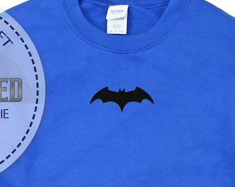 Sudadera con capucha bordada con diseño vintage de murciélago para hombre, sudadera de temporada espeluznante, sudadera con capucha bordada de Halloween para papá, sudadera con bordado