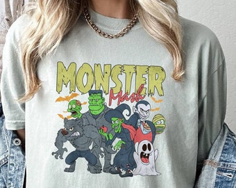 Halloween Monster Shirt, Monster T-Shirt, Halloween Party Tee, Ghost Tshirt, Witchy Vibes Shirt, Comfort Colors Tshirt, Fall Season Tee