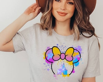 Disney Shirt, Minnie Mouse Shirt, Watercolor Graphic, Valentine Shirts, Disney Trip Shirt, Holiday Shirt, Family Vacation, Disneyworld Shirt