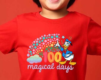 100 Magical Days T-shirt, School Shirt, Disneyworld Shirt, Best Teacher Ever, Goofy Shirt, Donald Duck Shirt, Rainbow Shirt, Back To School