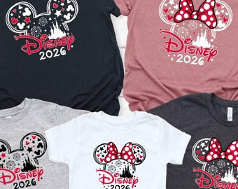 Disney Mickey Or Minnie Shirt, Disney Bow Tshirt, Christmas Party Shirt, Disney Christmas Crew Shirt, Disney Coquette Bow Tee