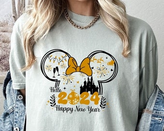 Christmas Shirt, Happy New Year, Disney Shirt, Minnie Mouse Shirt, Vacation Shirt, Hello 2024 Shirts, Christmas Party Shirt, Comfort Colors