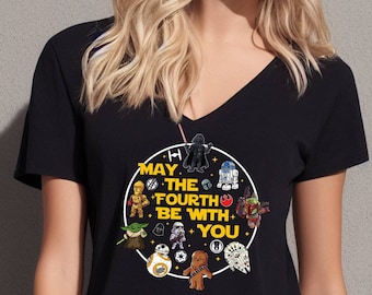 May The Fourth Be With You T-shirt, Star Wars Shirt, Disney Birthday Shirt, Family Trip Tee, Star Wars Party Shirt, 4th Birthday Gifts